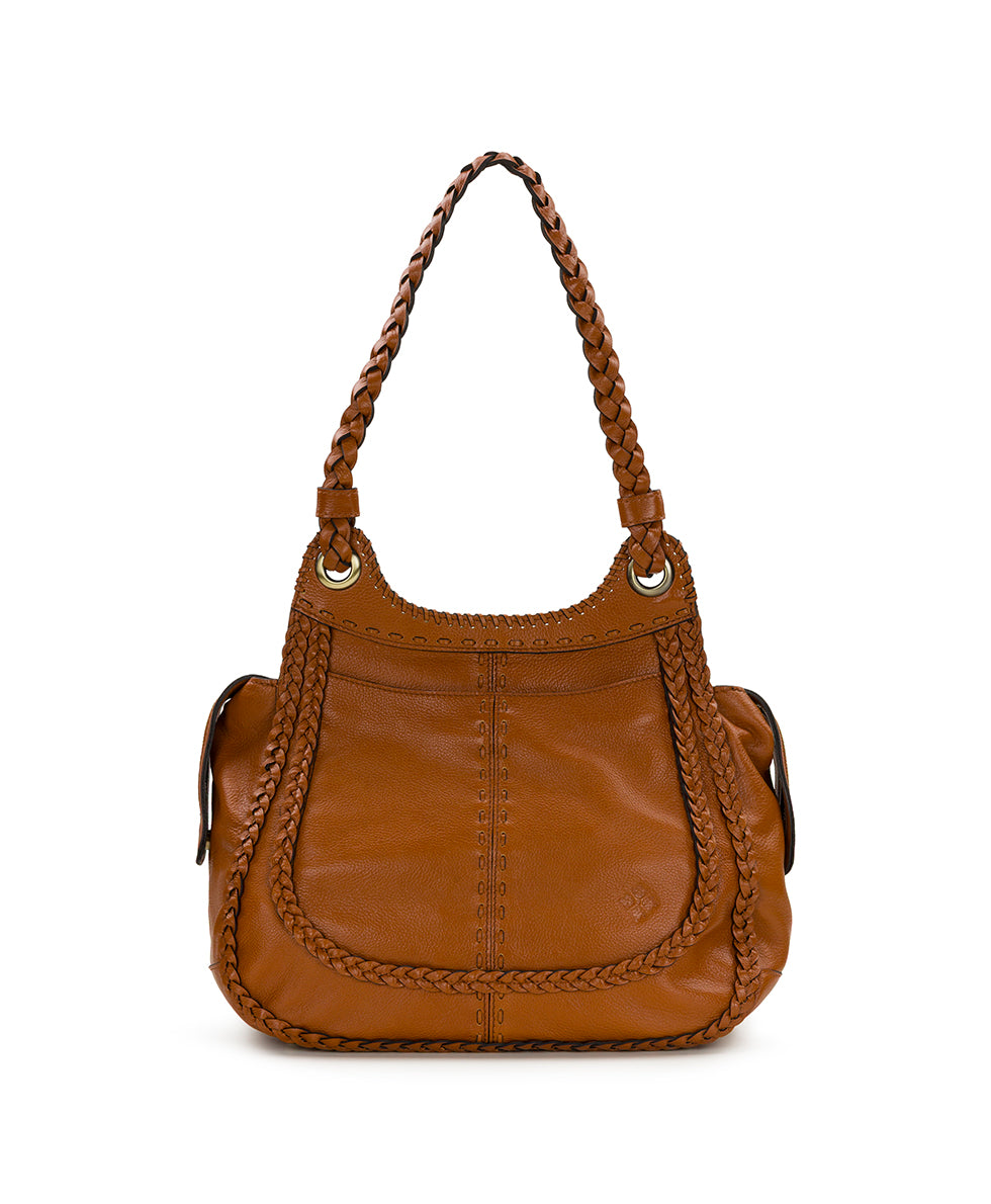 Adria Satchel | Rugged Natural Grain | Cognac