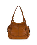 Adria Satchel | Rugged Natural Grain | Cognac