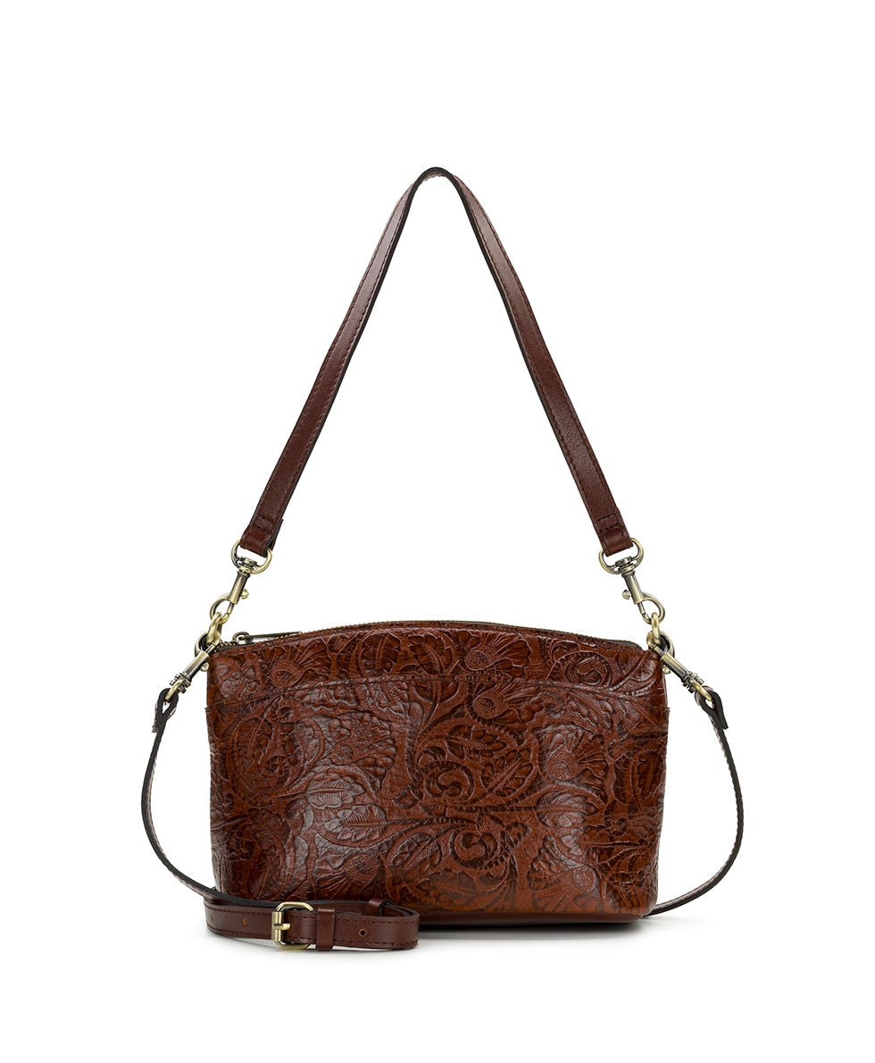 Arlee Crossbody | Brazilian Supple Tooled | Cognac