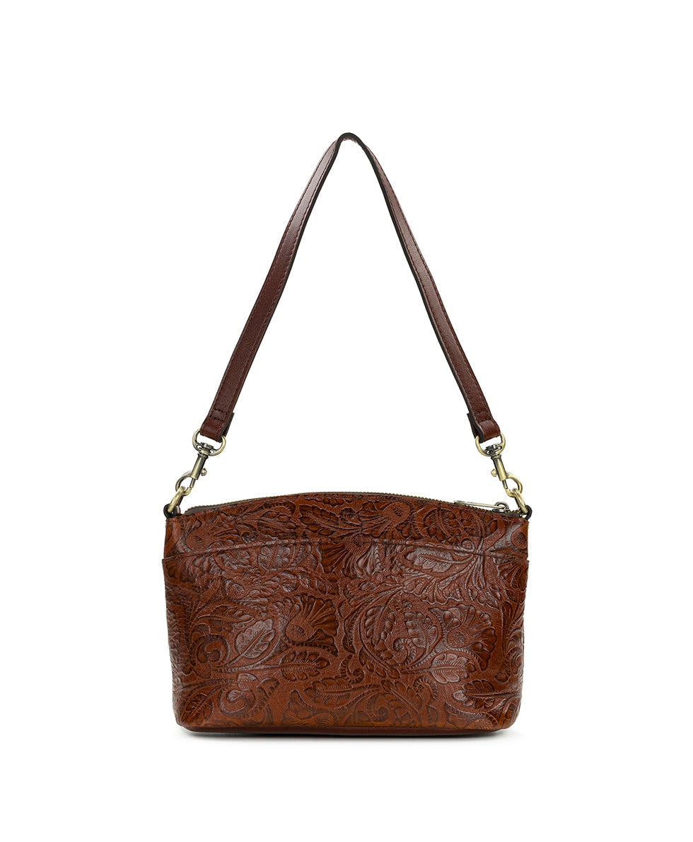 Arlee Crossbody | Brazilian Supple Tooled | Cognac