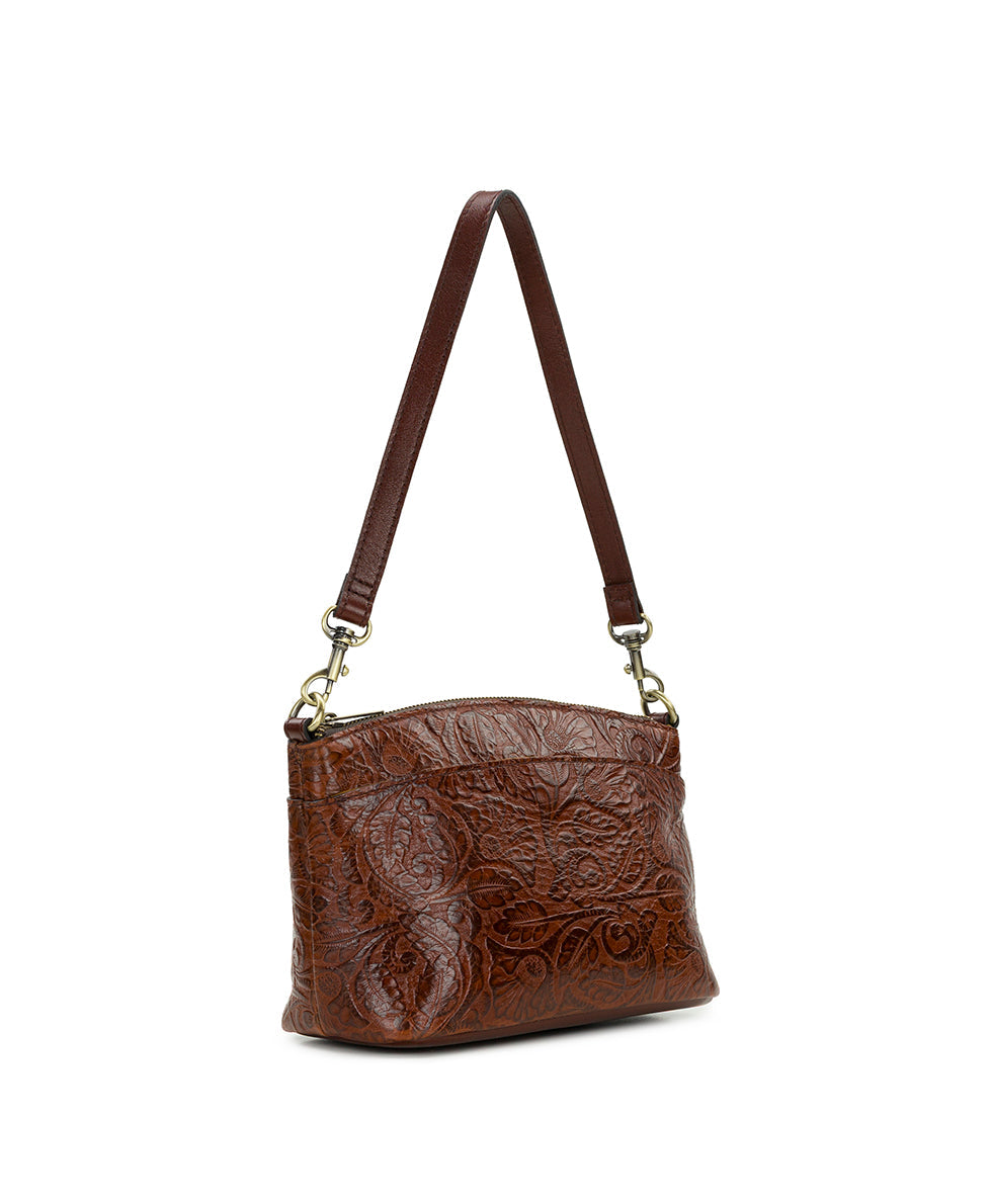 Arlee Crossbody | Brazilian Supple Tooled | Cognac