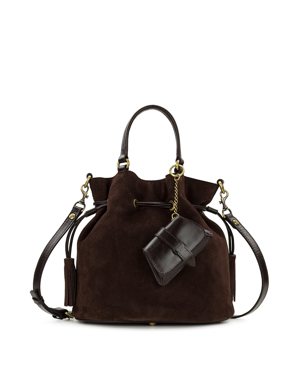 Anya Satchel With Hang Off | Suede Leather | Chocolate