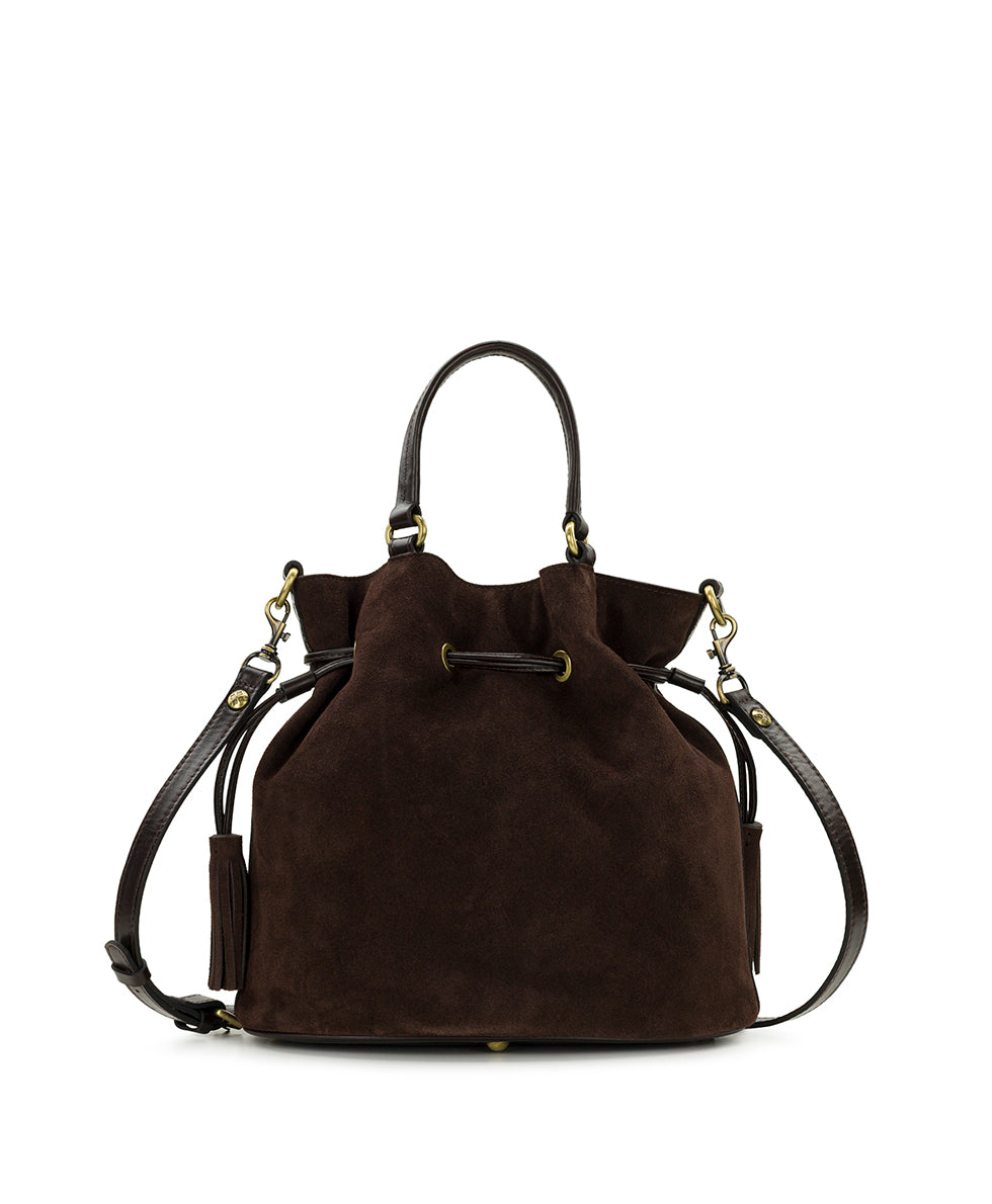 Anya Satchel With Hang Off | Suede Leather | Chocolate
