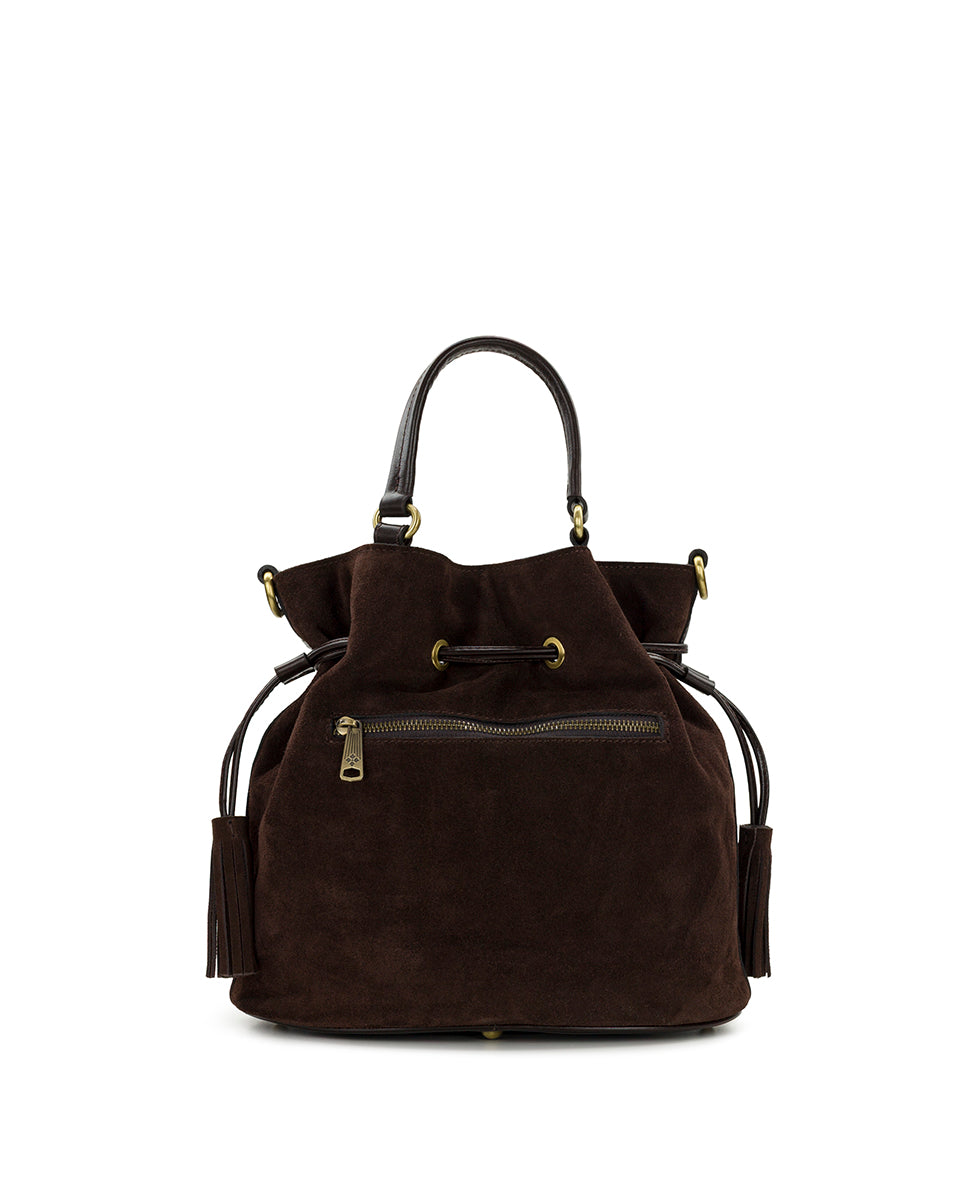 Anya Satchel With Hang Off | Suede Leather | Chocolate