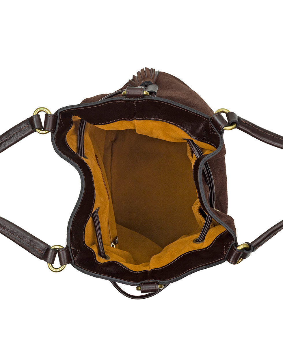 Anya Satchel With Hang Off | Suede Leather | Chocolate