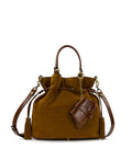 Anya Satchel With Hang Off | Suede Leather | Cognac