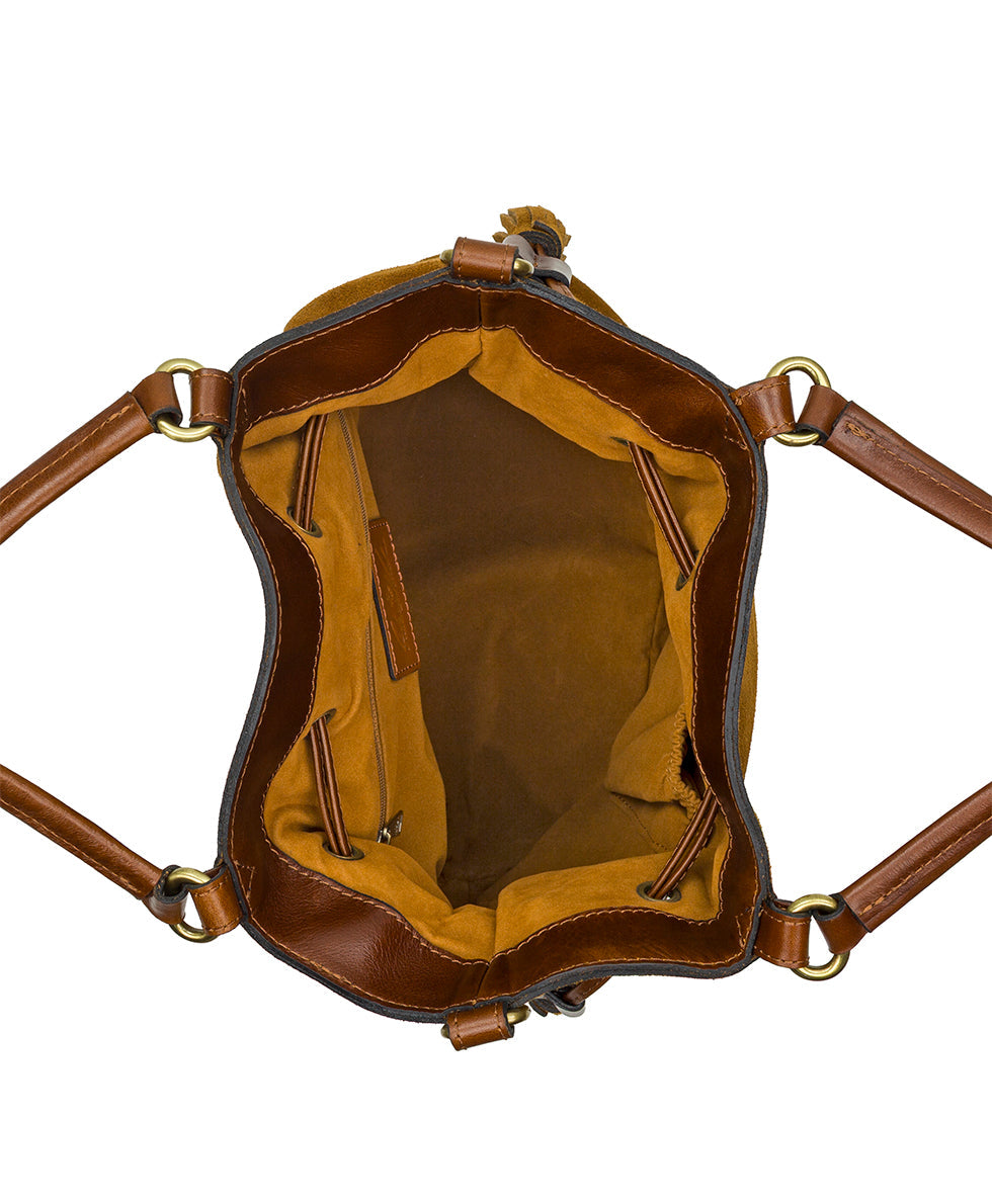 Anya Satchel With Hang Off | Suede Leather | Cognac