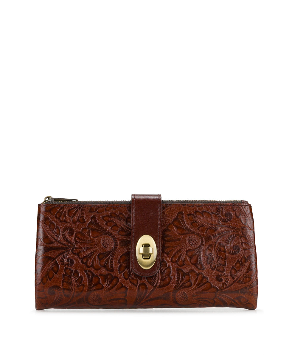 Annesley Wristlet | Brazilian Supple Tooled | Cognac