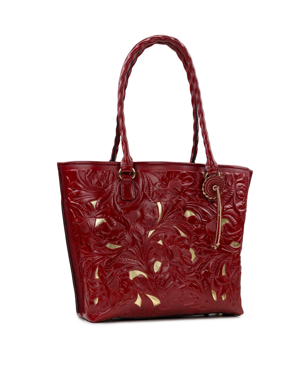 Adeline Tote - Burnished Cutout Tooled